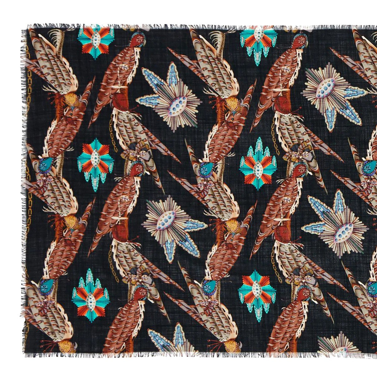 Klaus Haapaniemi Polar Byzantine Falcon Black / Multicolor Wool Scarf