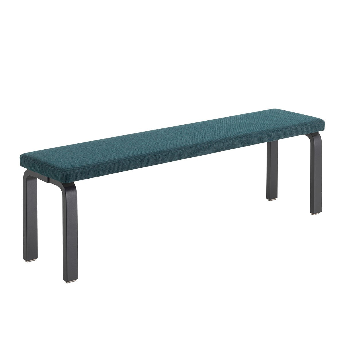 Artek Alvar Aalto Bench 168B - Upholstered Seat w/ Black Lacquered Legs