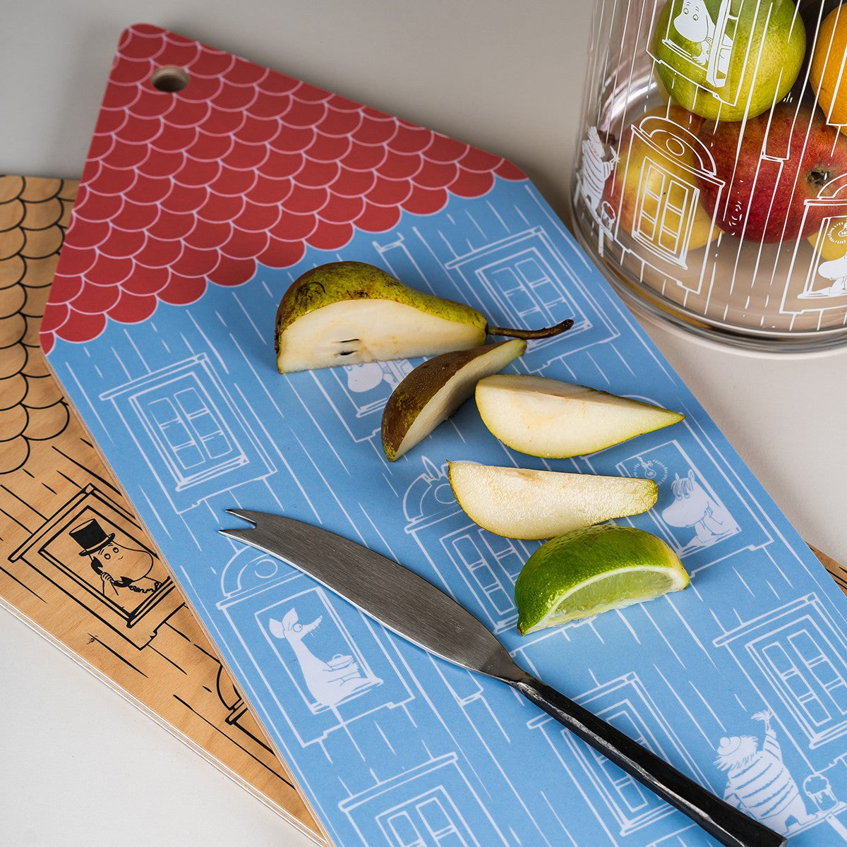Muurla Moomin House Blue / Red Reversible Chop & Serve Board