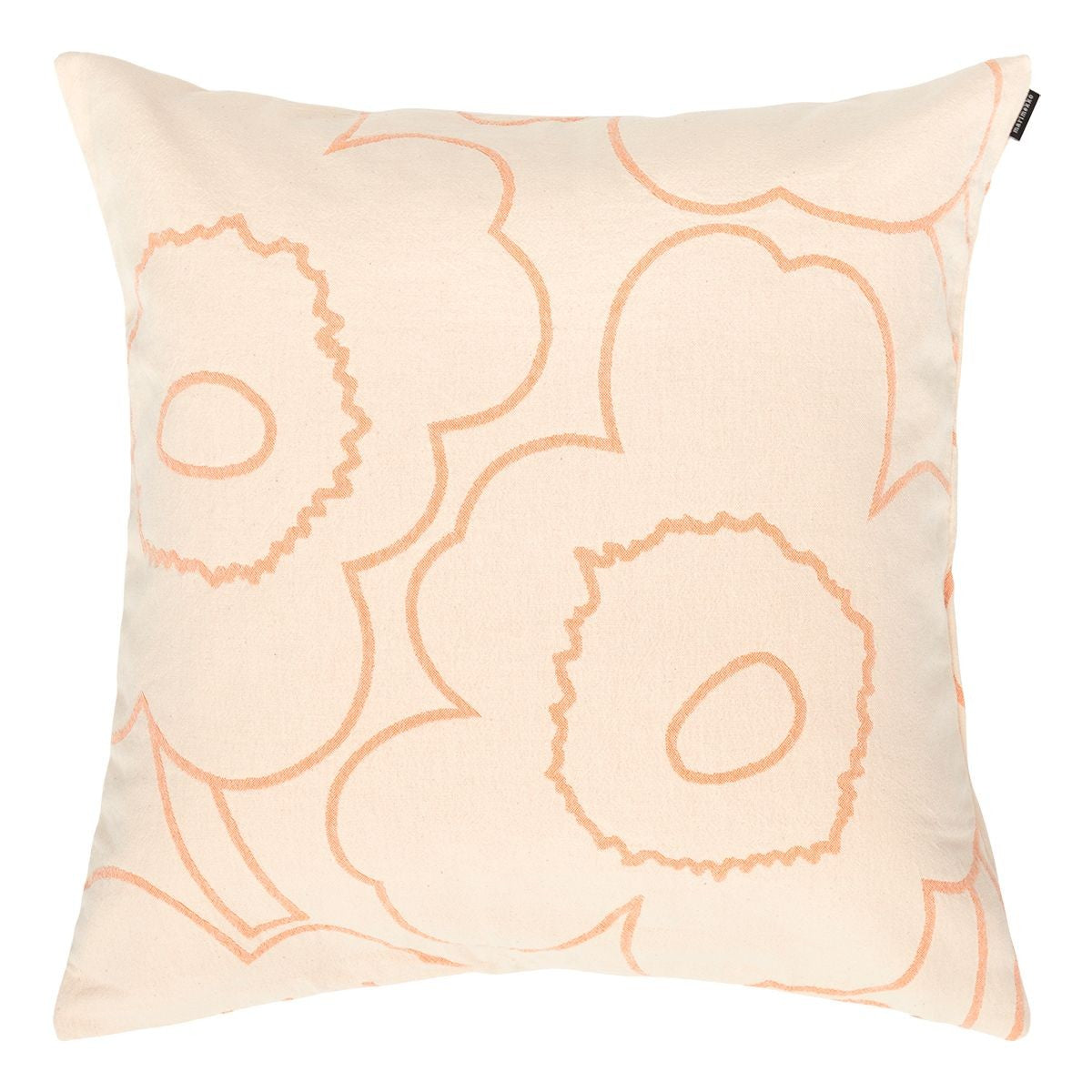 Marimekko Piirto Unikko Peach / Off White Large Throw Pillow