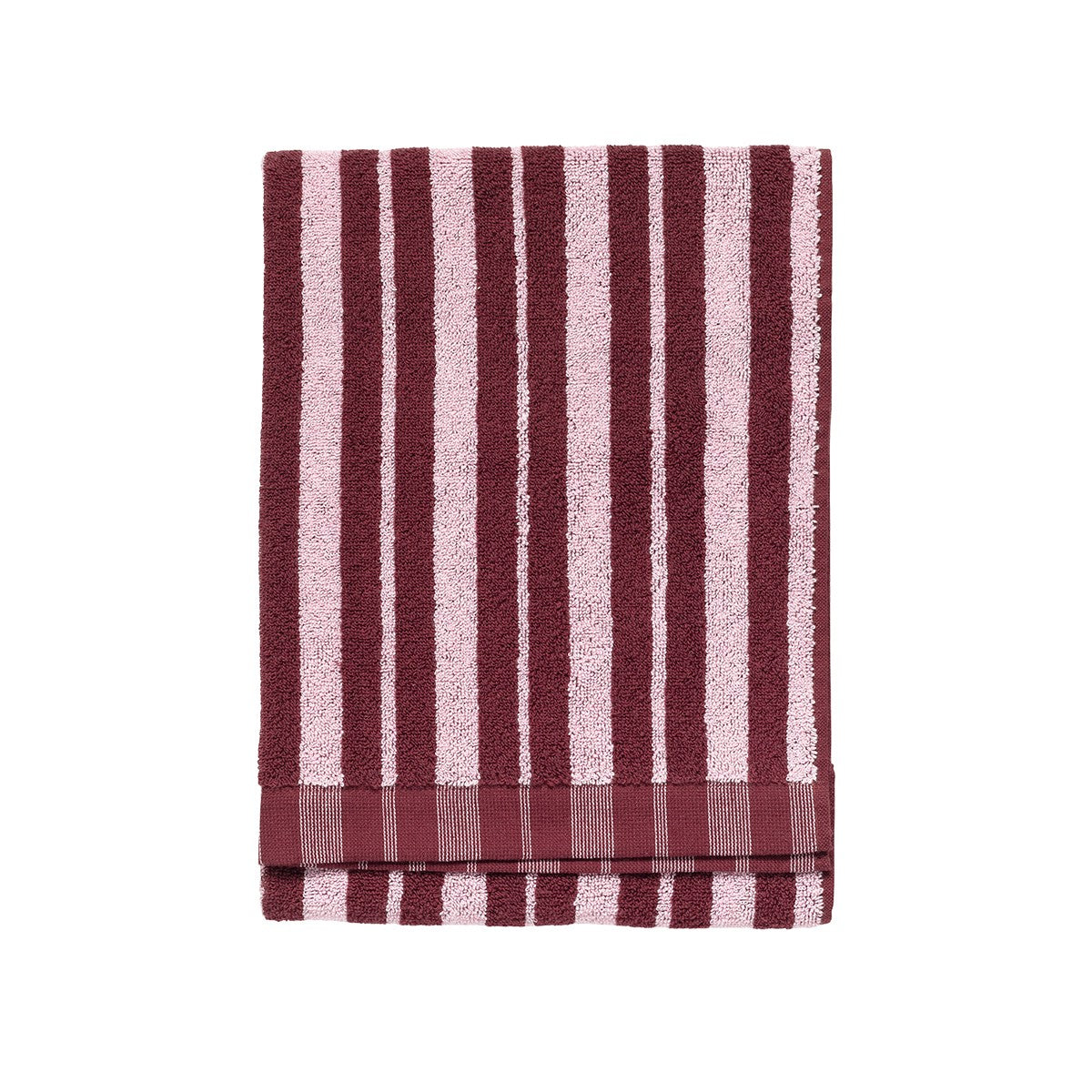 Marimekko Raide Burgundy / Pink Hand Towel