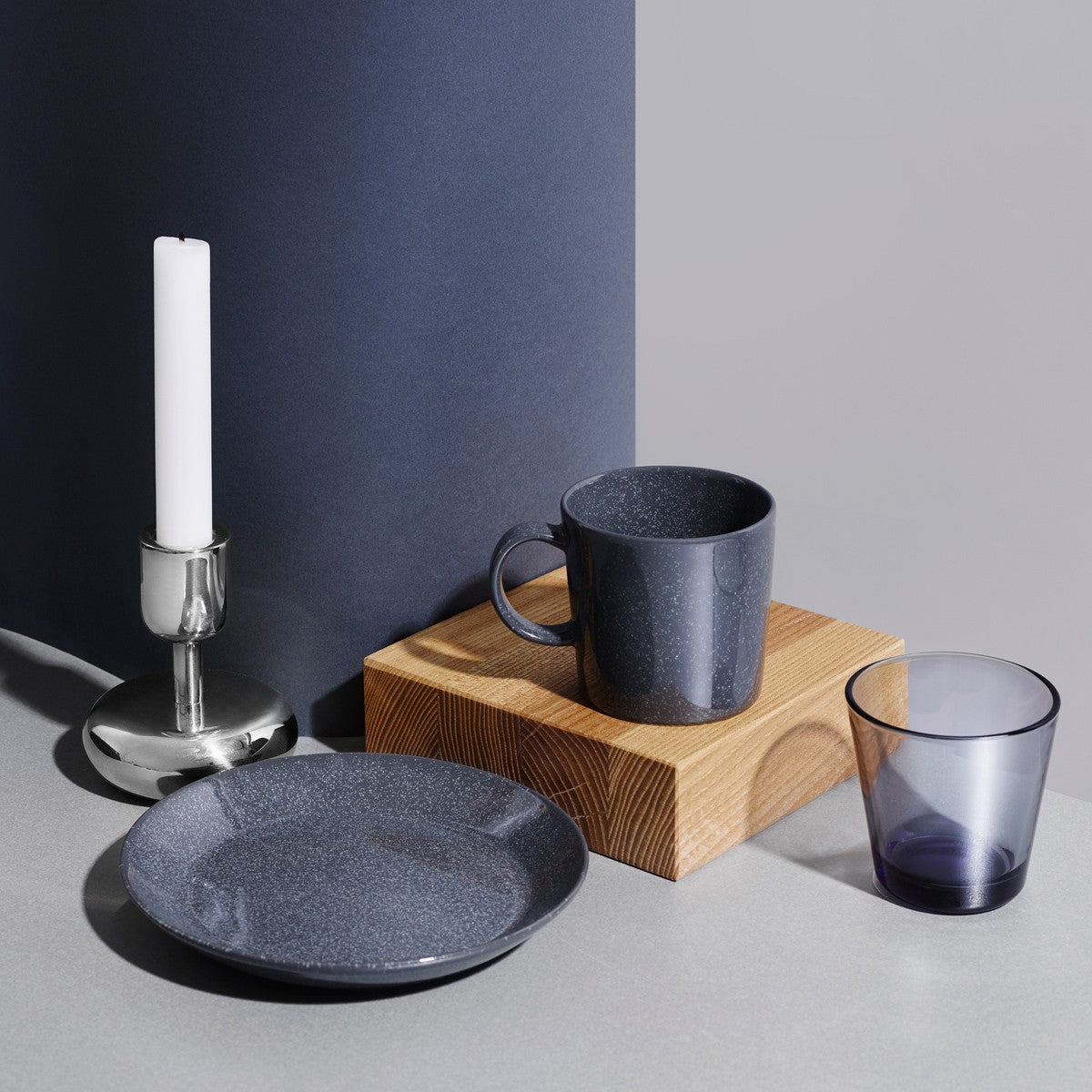 iittala Nappula Stainless Steel Short Candle Holder