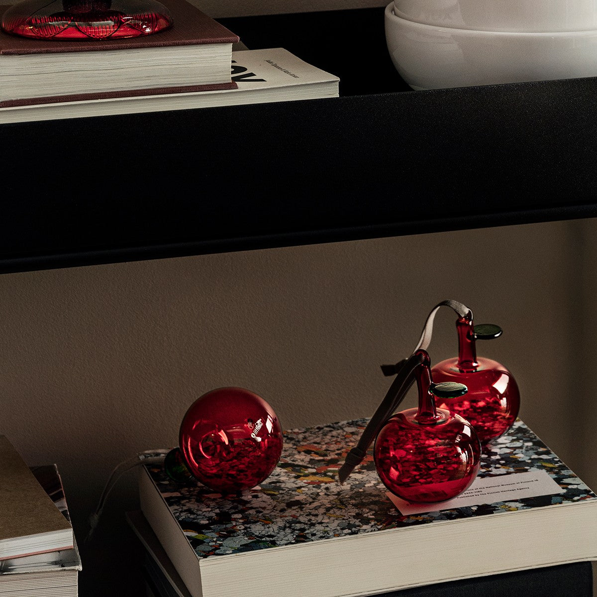 iittala Red Glass Apple Ornaments - Gift Set of 3
