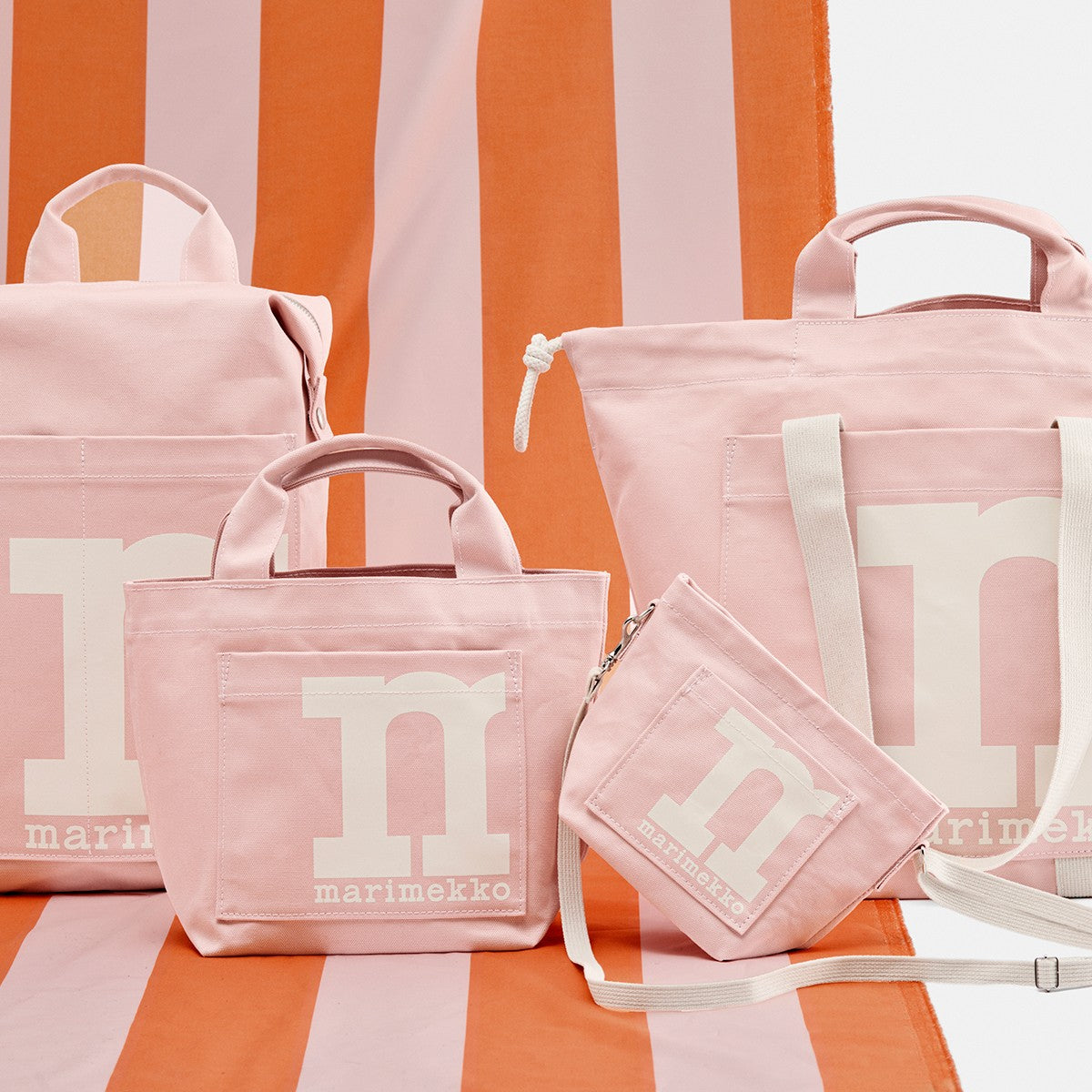 Marimekko Solid Light Pink / Off White Mono Mini Crossbody Bag