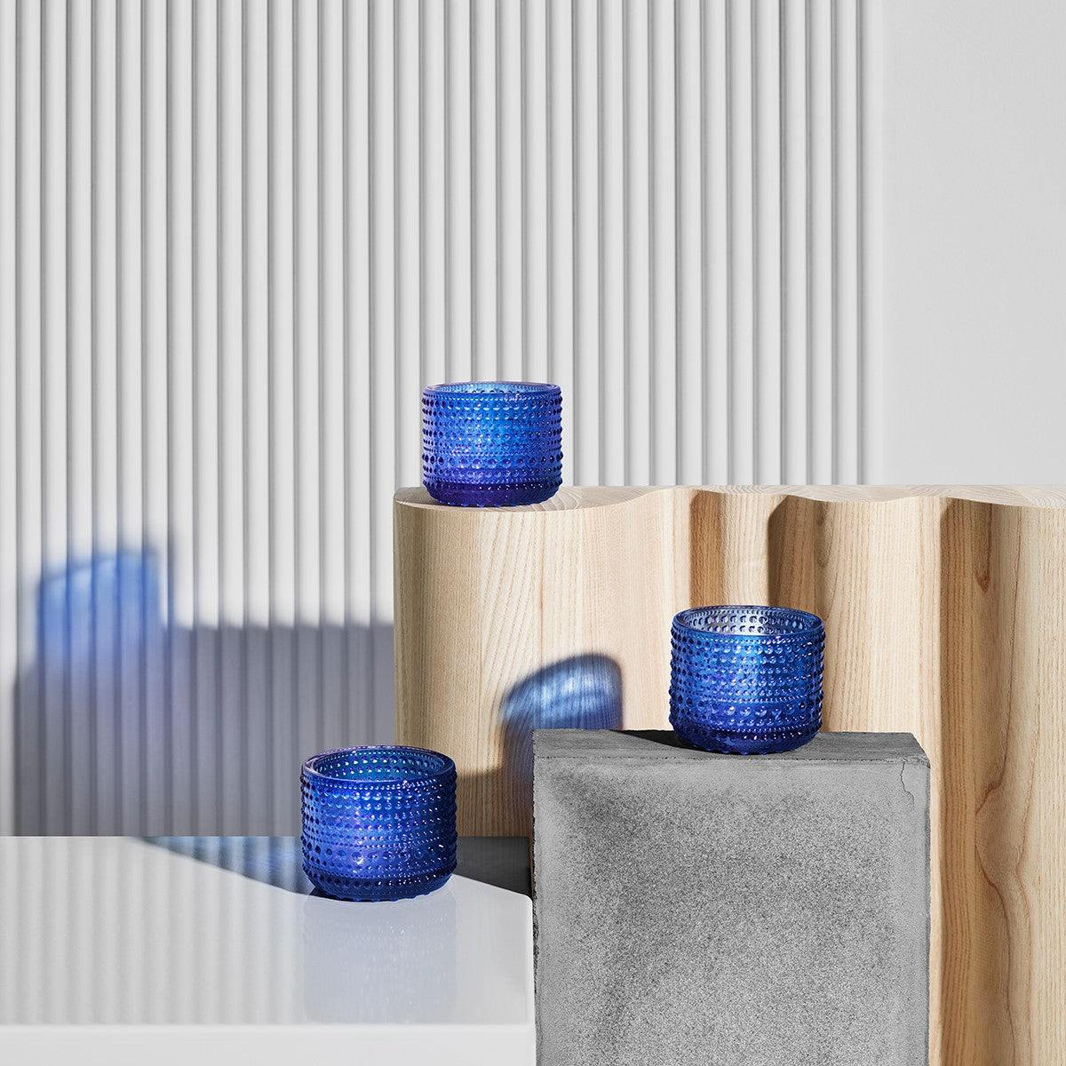iittala Kastehelmi Ultramarine Blue Candle Holder