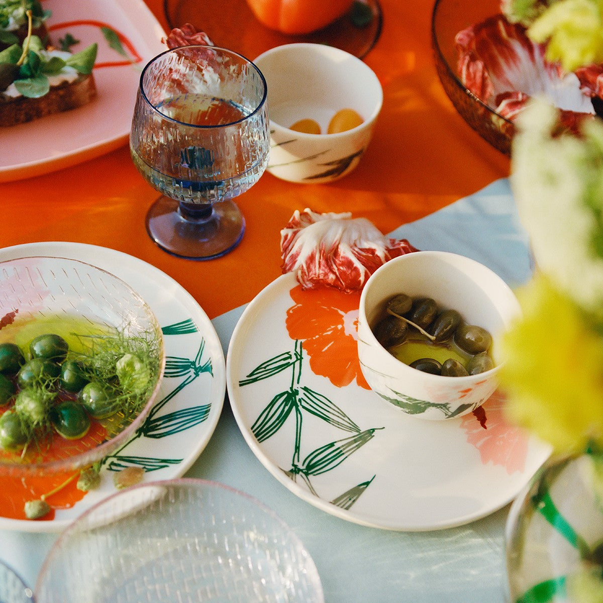 Marimekko Puutarhakutsut White / Orange / Green Dessert Bowl