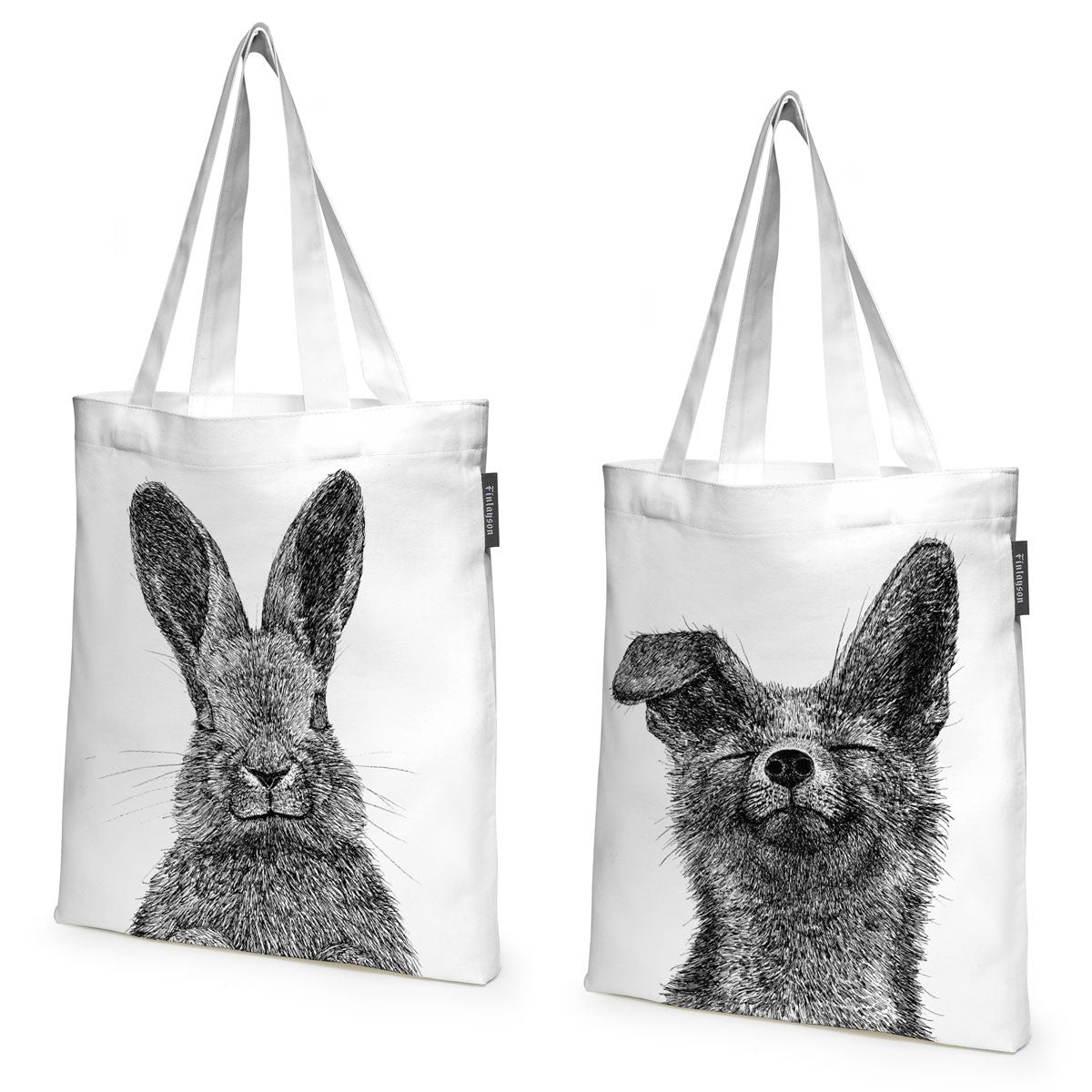 Finlayson Pupu Ja Kettu White / Black Reversible Tote Bag