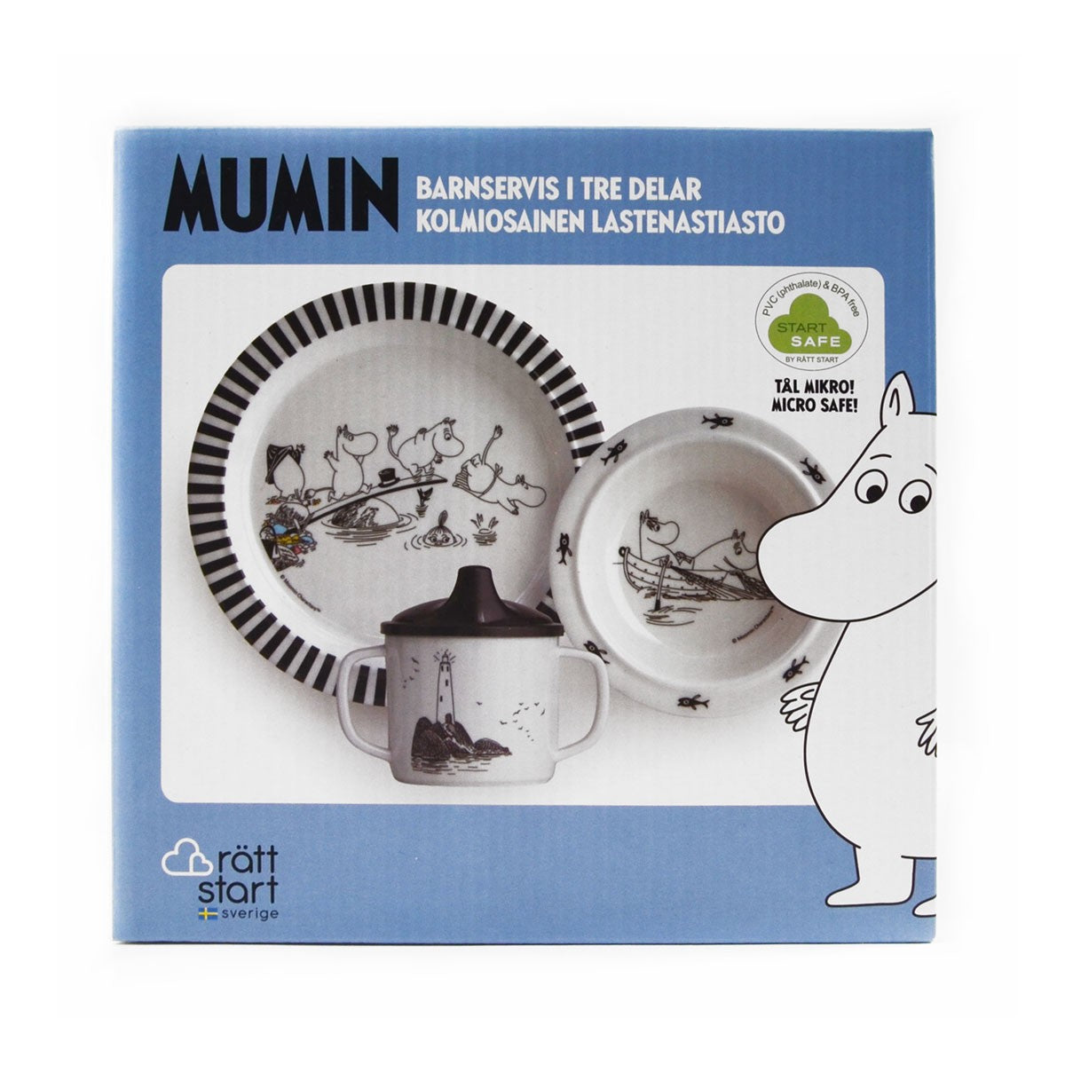 Moomin White / Black Children's Tableware Boxed Gift Set
