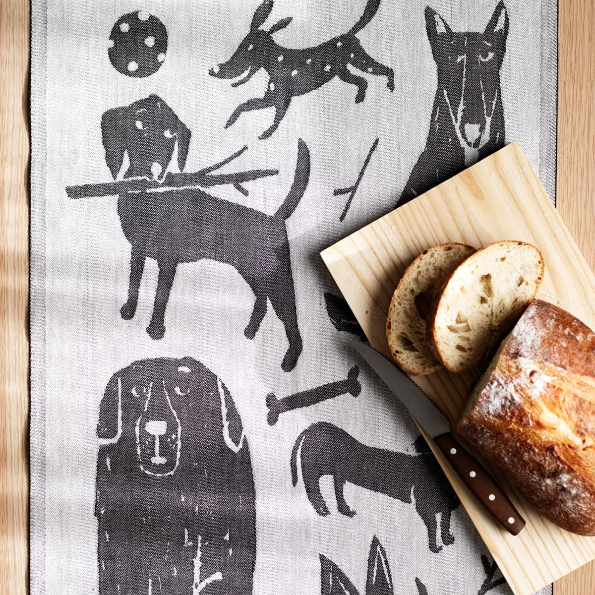 Lapuan Kankurit Koirapuisto Black Tea Towel