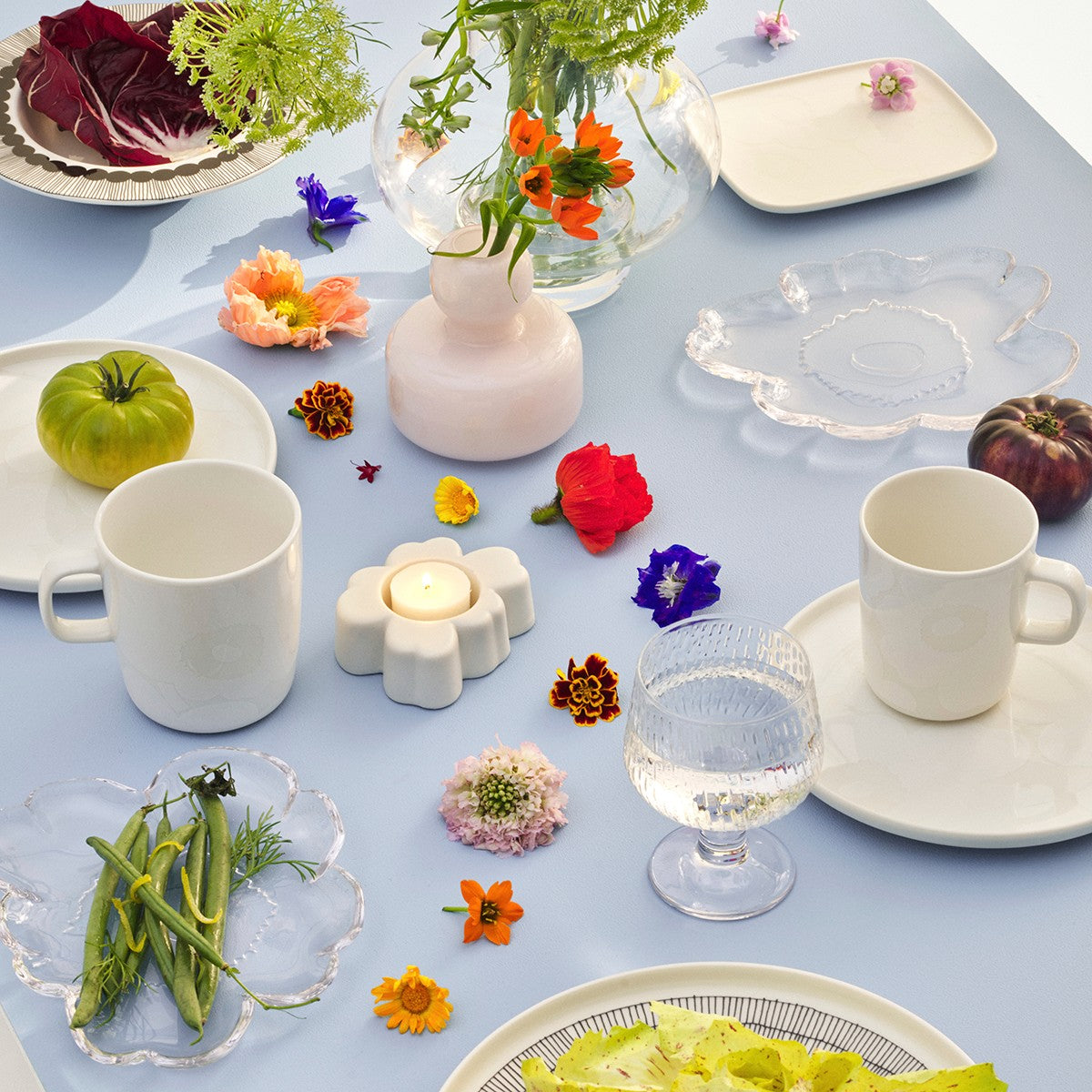Marimekko Unikko Clear Glass Salad Plate