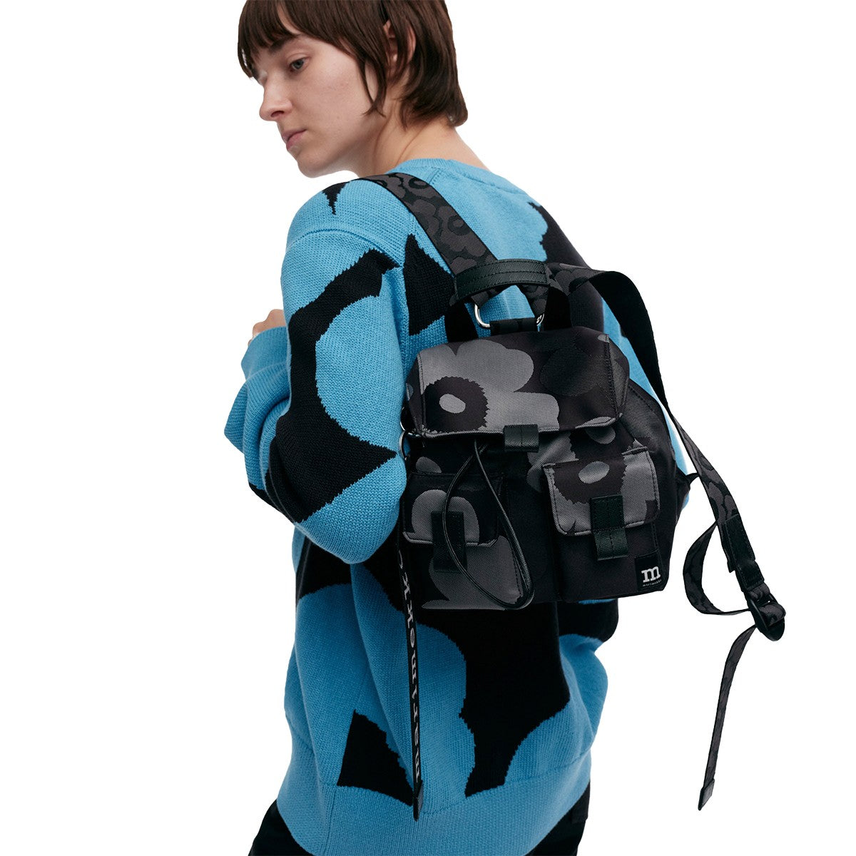 Marimekko Unikko Black / Grey Mini Everyday Backpack