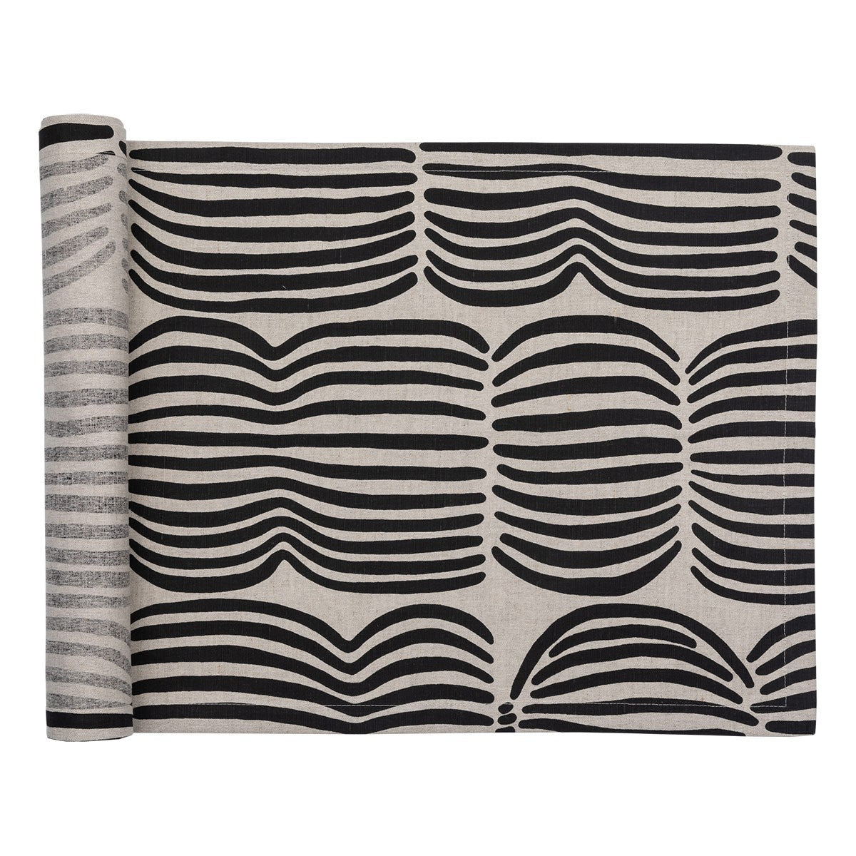 Pentik Vilja Beige / Black Table Runner