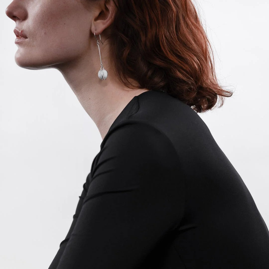 Kalevala Snowflower Silver Dangle Earrings