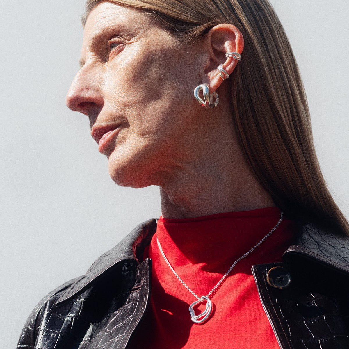 Kalevala Mannyt Silver Hoop Earrings