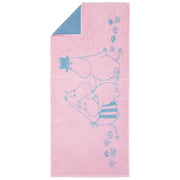 Arabia Moomin Family Time Pink / Light Blue Bath Towel - 80th Anniversary