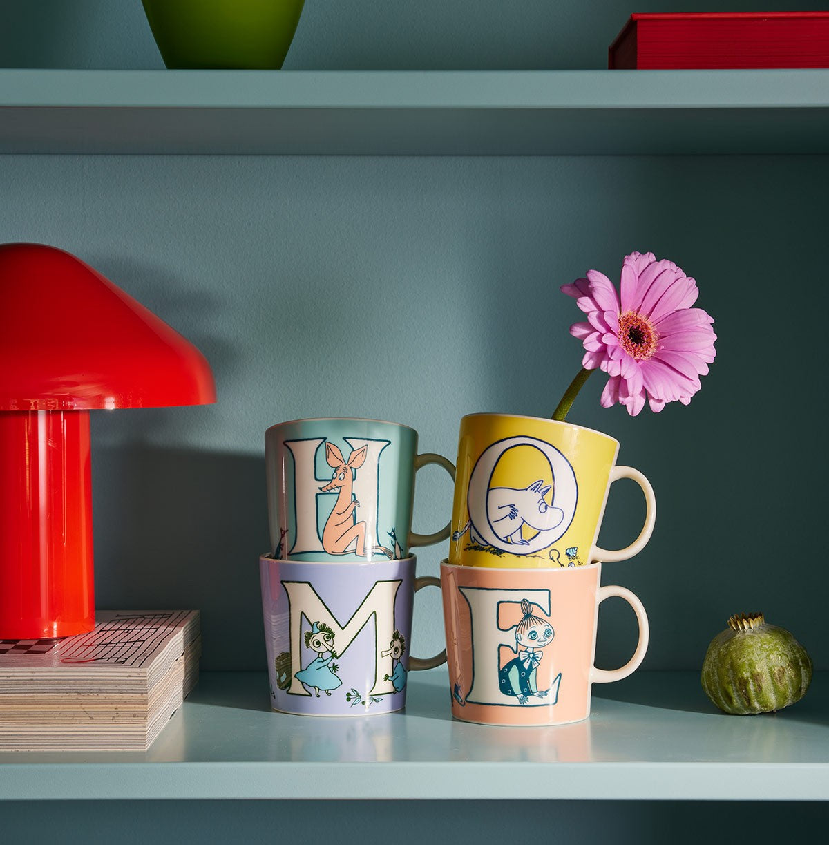 Arabia Moomin ABC Multicolor Mug Set/4 - HOME
