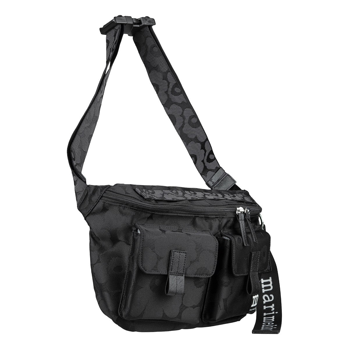 Marimekko Unikko Black Medium Sling Shoulder Bag