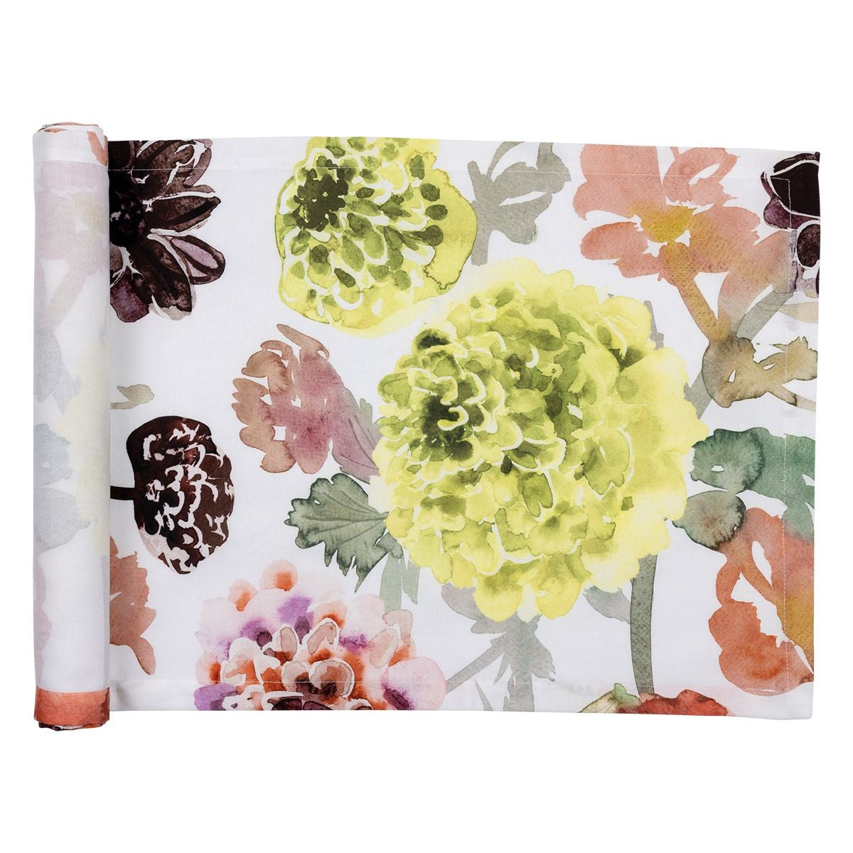 Pentik Daalia White / Green / Multi Coated Table Runner