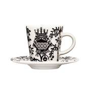 iittala Taika White / Black Espresso Cup and Saucer