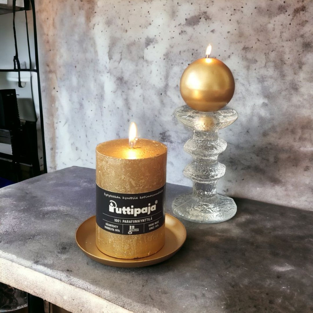 Festivo Metallic Gold Ball Candles - Set of 2
