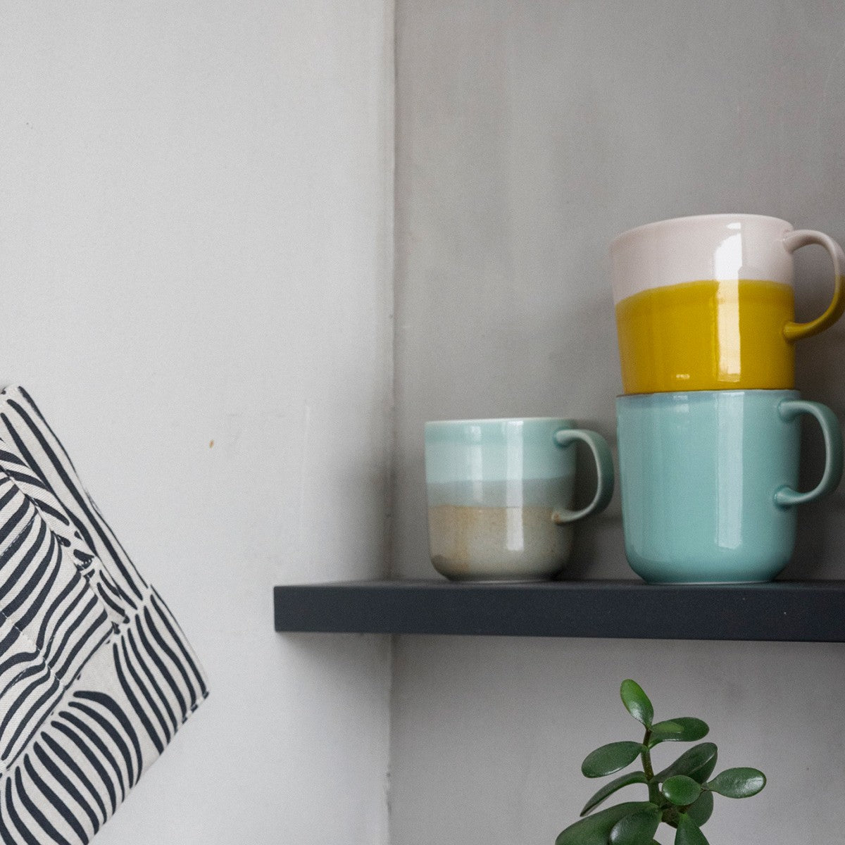 Pentik Tuntu Turquoise / Sand / Grey Mug - 8-1/2 oz