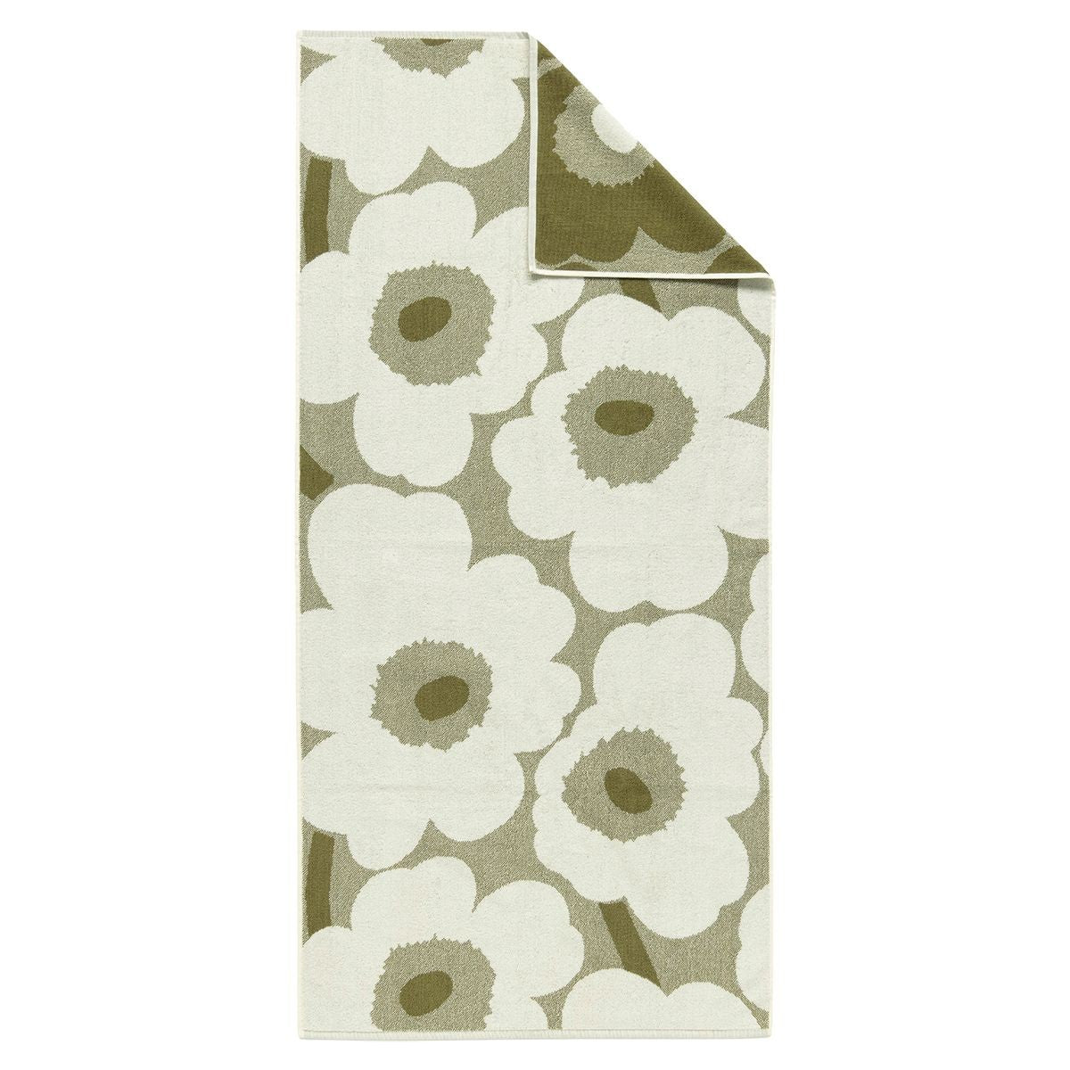 Marimekko Unikko Olive Green / Cream Bath Towel