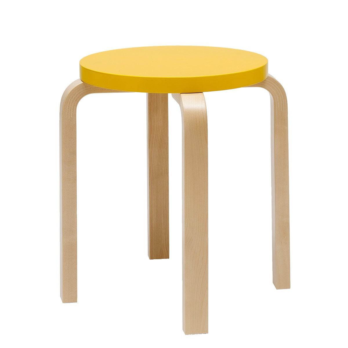 Artek Alvar Aalto Anniversary Stool E60 - Four Legged Stool - Yellow