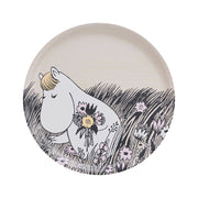 Muurla Moomin Summer Night Black / Pink / Yellow Round Tray