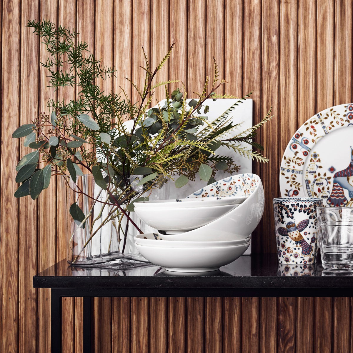 iittala Taika White / Blue Anniversary Small Coupe Bowl