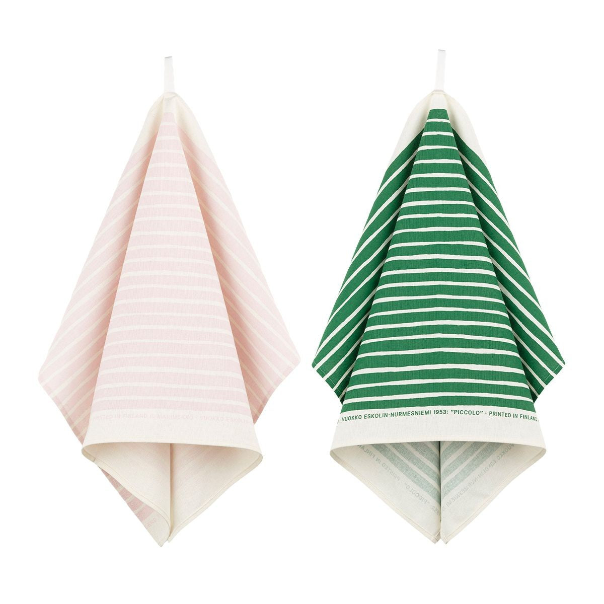 Marimekko Piccolo White / Light Pink / Green Tea Towels - Set of 2