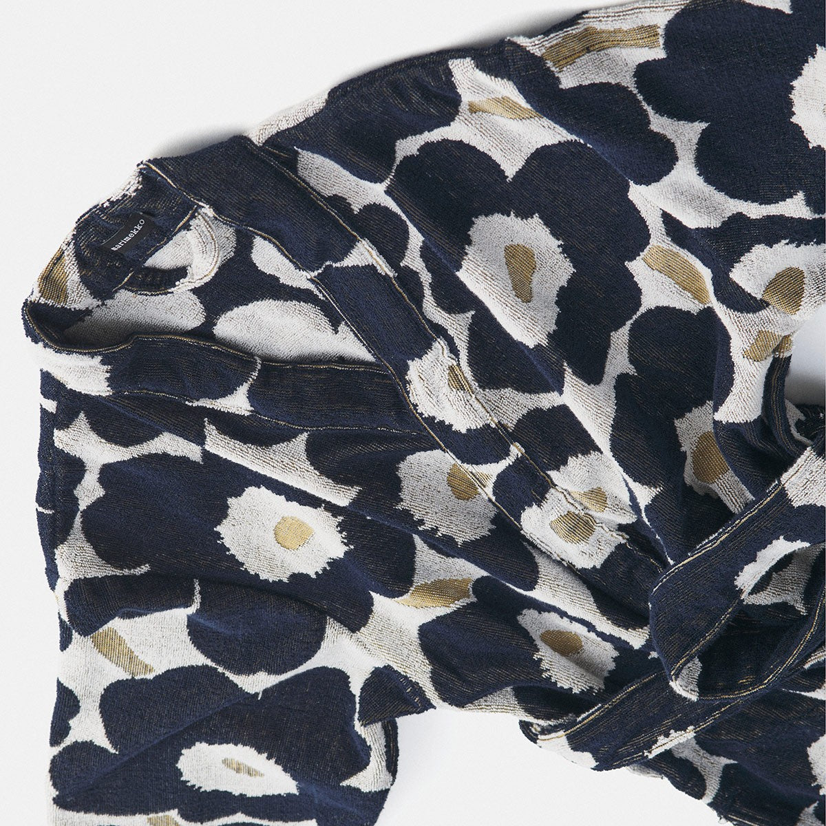 Marimekko Unikko White / Dark Blue / Gold Bathrobe