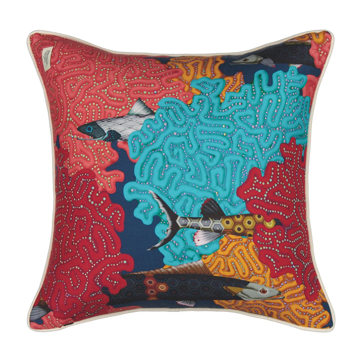 Klaus Haapaniemi Misto Mare Prawn Silk Throw Pillow