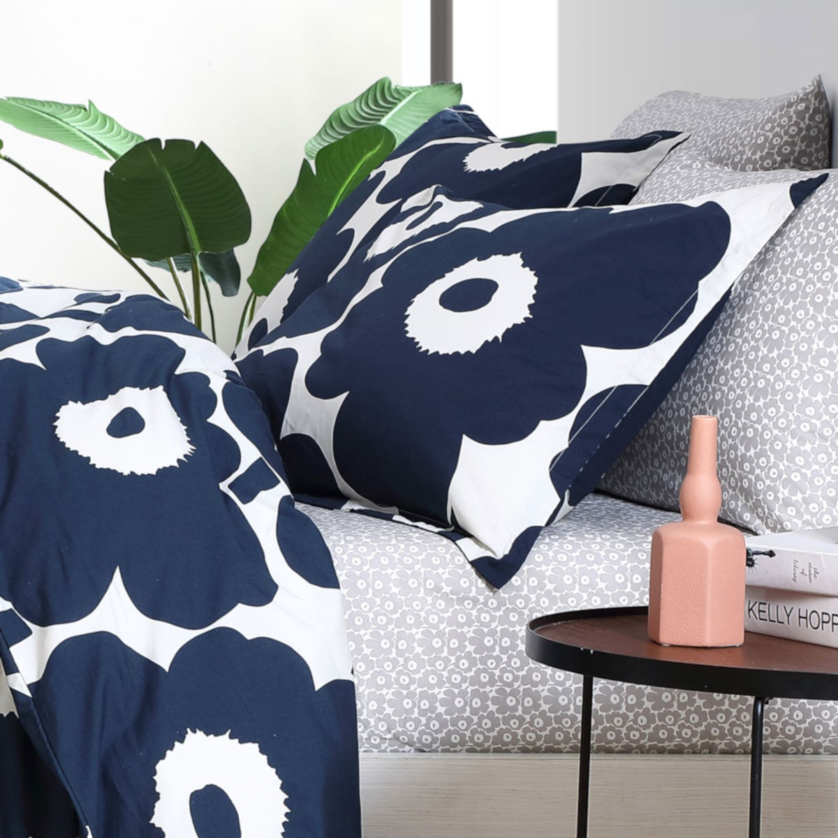 Marimekko Unikko Indigo Full / Queen Duvet Cover Set