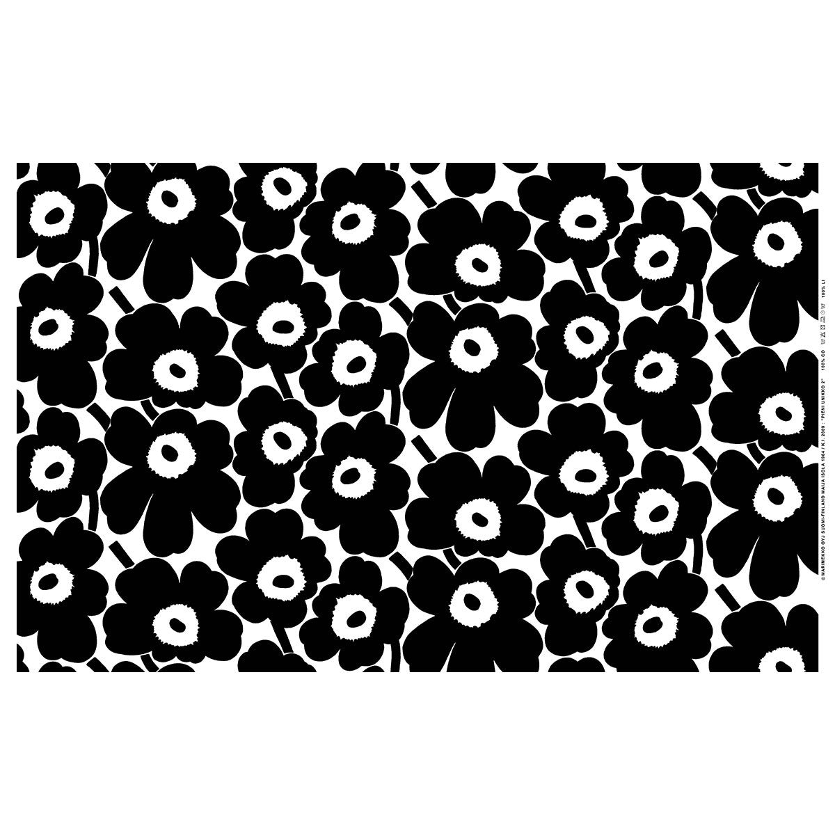 Marimekko Pieni Unikko Black / White Cotton Fabric
