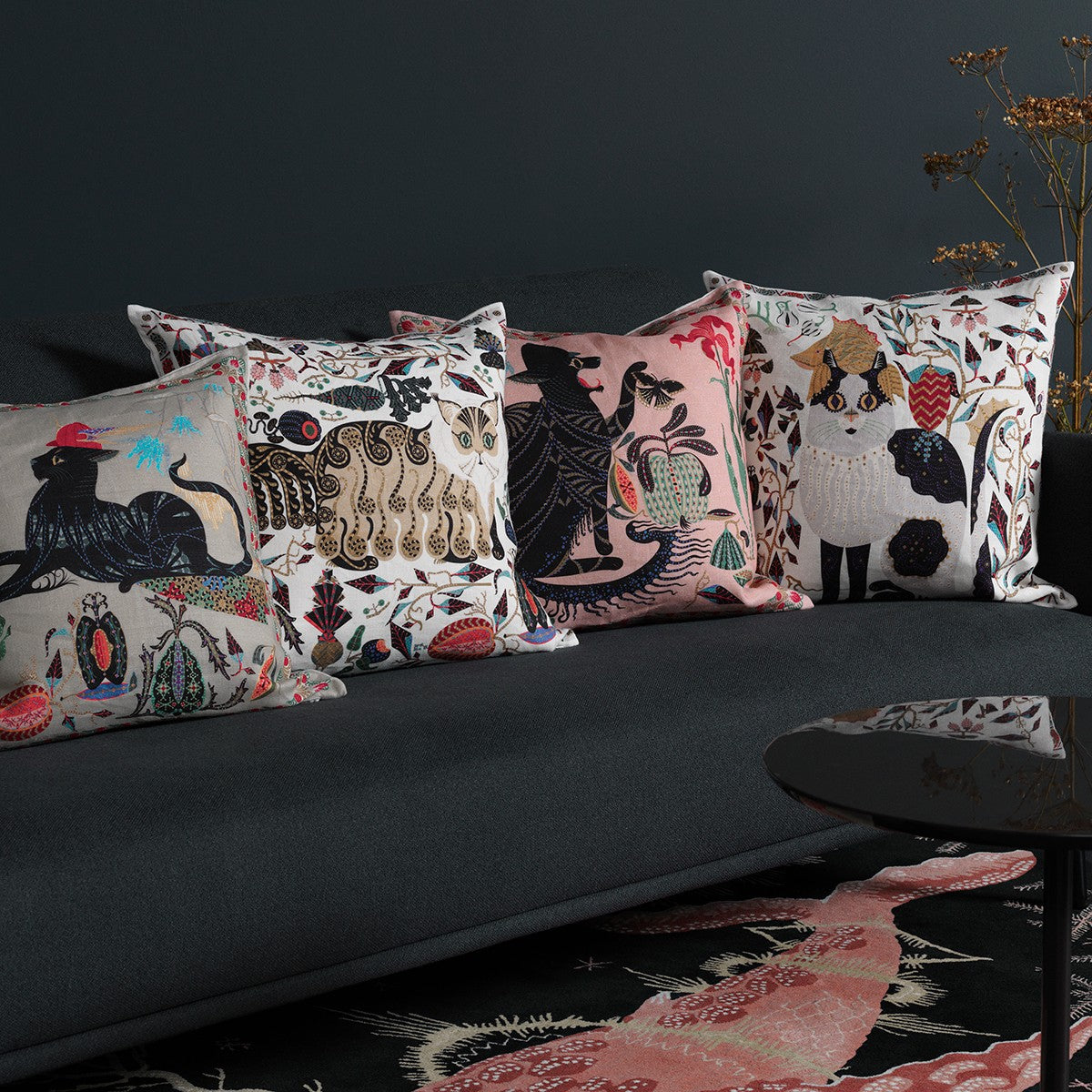 Klaus Haapaniemi Les Chats Monster Throw Pillow