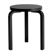 Artek Alvar Aalto Stool 60 - Three Legged Stool - Black Lacquered