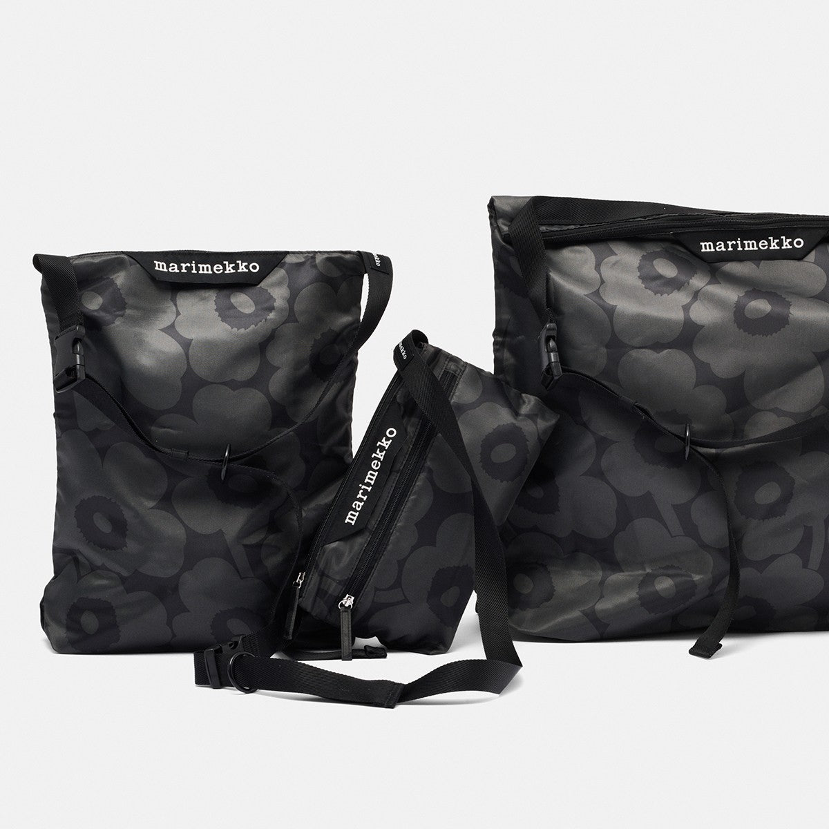 Marimekko Unikko Black / Dark gray Medium Neat Crossbody Shoulder Bag