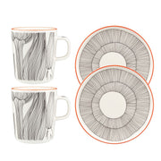 Marimekko Kukat Puhkeavat White / Black / Orange Breakfast Set - Set of 4