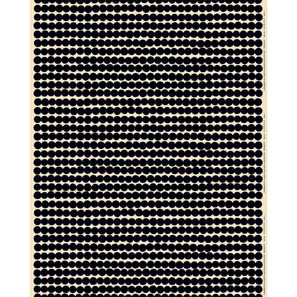 Marimekko Rasymatto Black / Beige Cotton Linen Fabric