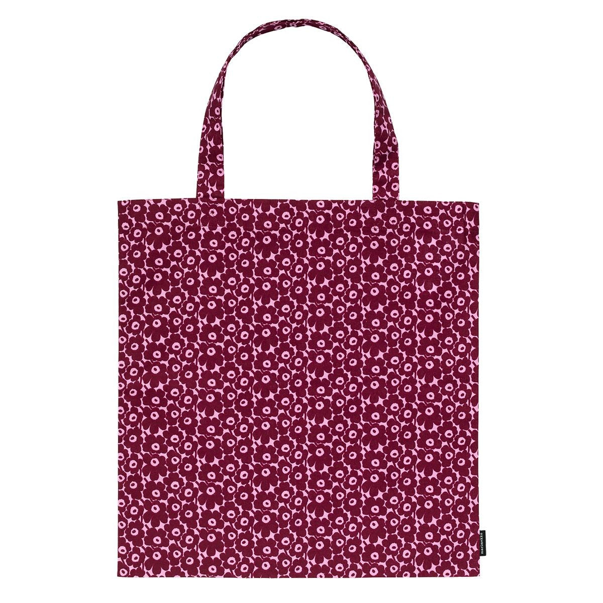 Marimekko Pikkuinen Unikko Burgundy / Pink Tote Bag