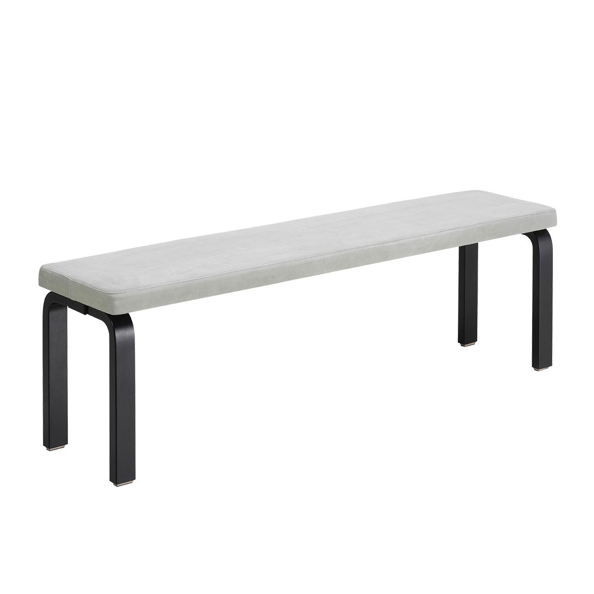 Artek Alvar Aalto Bench 168B - Upholstered Seat w/ Black Lacquered Legs