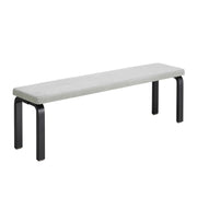 Artek Alvar Aalto Bench 168B - Upholstered Seat w/ Black Lacquered Legs