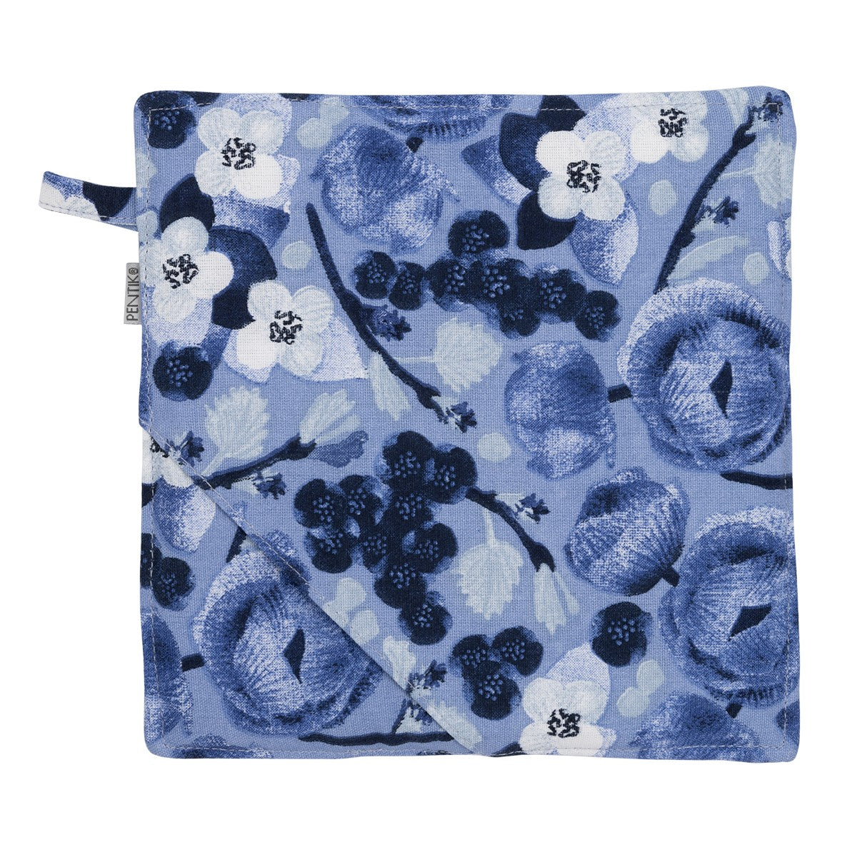 Pentik Lapin Kukka Blue / White Pot Holder