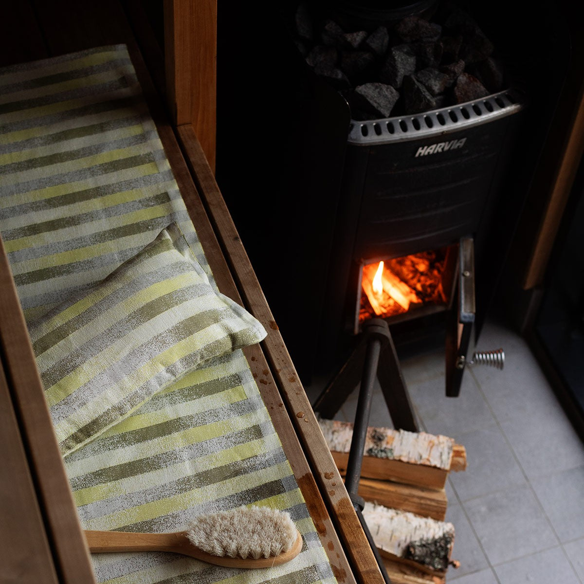 Lapuan Kankurit Hohto Green / White Sauna Bench Cover