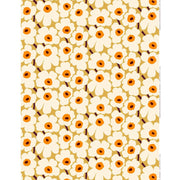 Marimekko Pieni Unikko Caramel / Orange / Off White Cotton Fabric