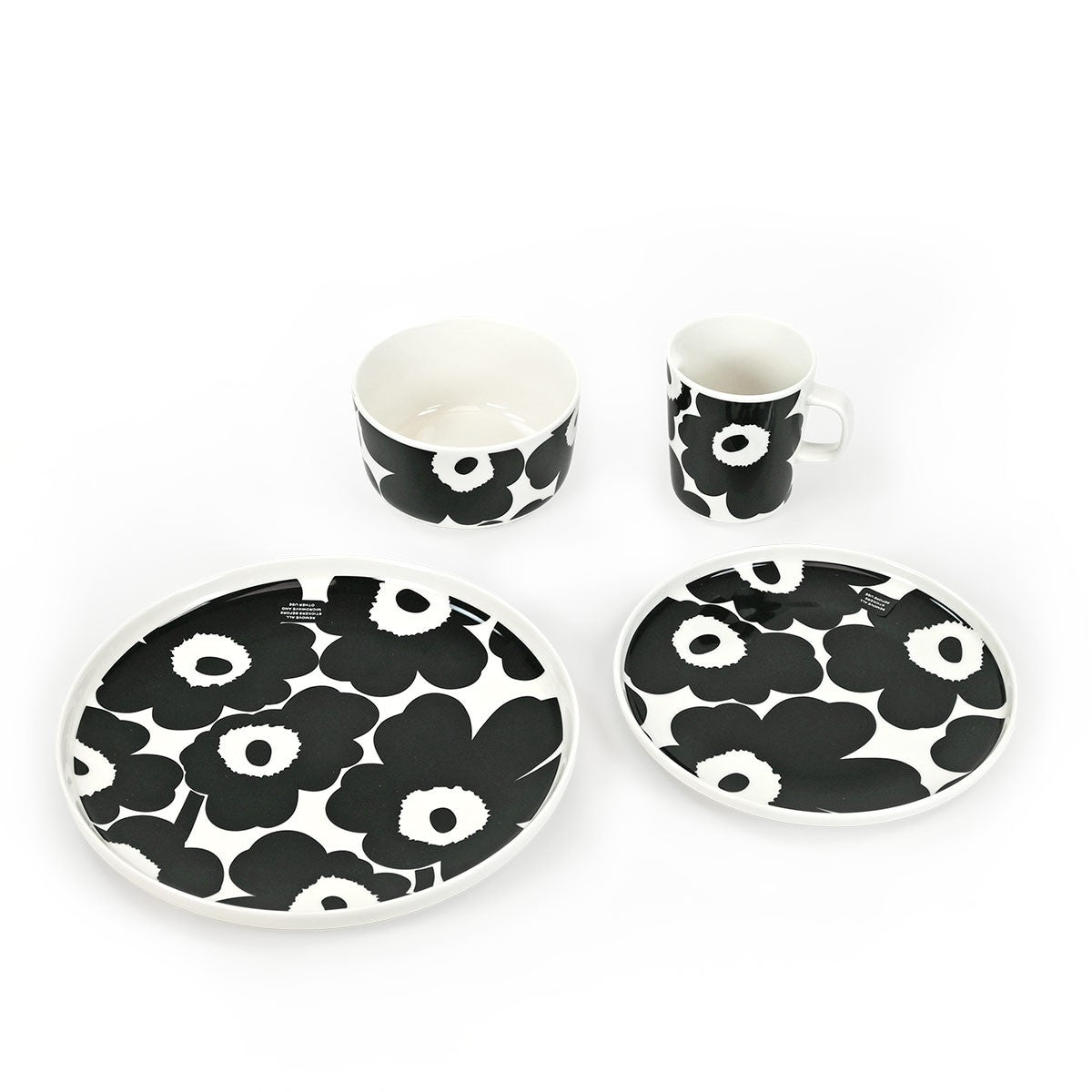 Marimekko Unikko Black / White 16pc Dinnerware Set