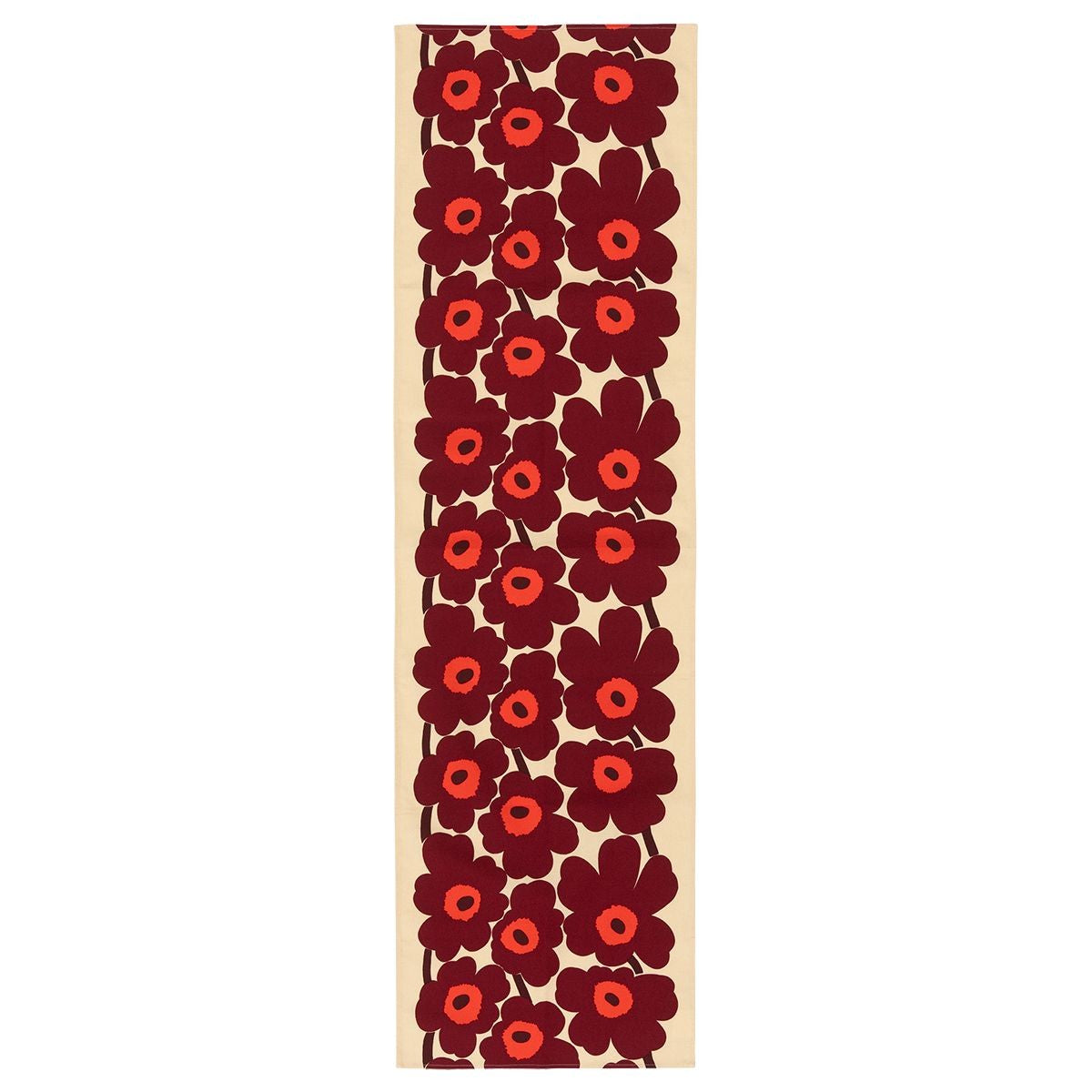 Marimekko Unikko Burgundy / Red / Beige Table Runner