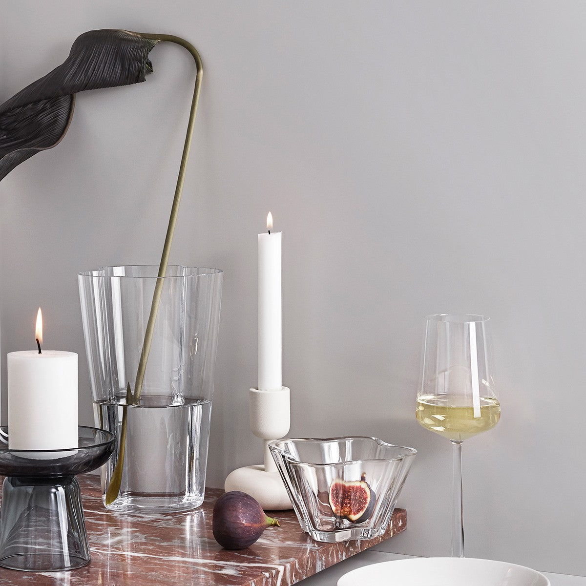 iittala Nappula White Short Candle Holder