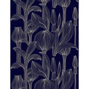 Marimekko Kukat Puhkeavat Midnight Blue / Straw Cotton Sateen Fabric