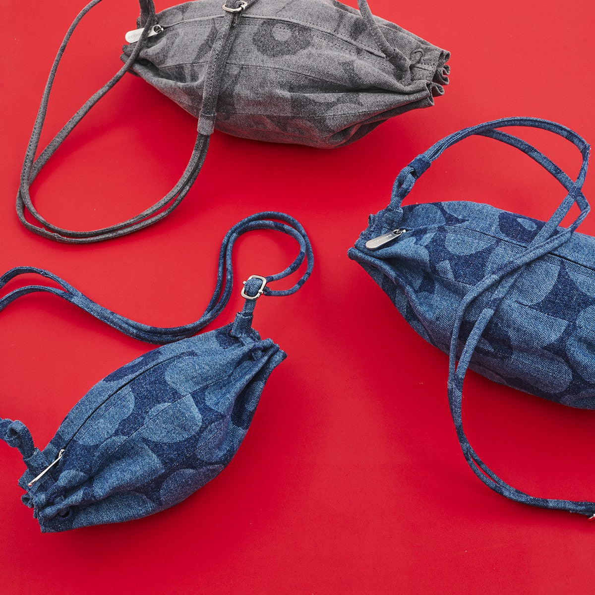 Marimekko Unikko Pikku Karla Denim Shoulder Bag